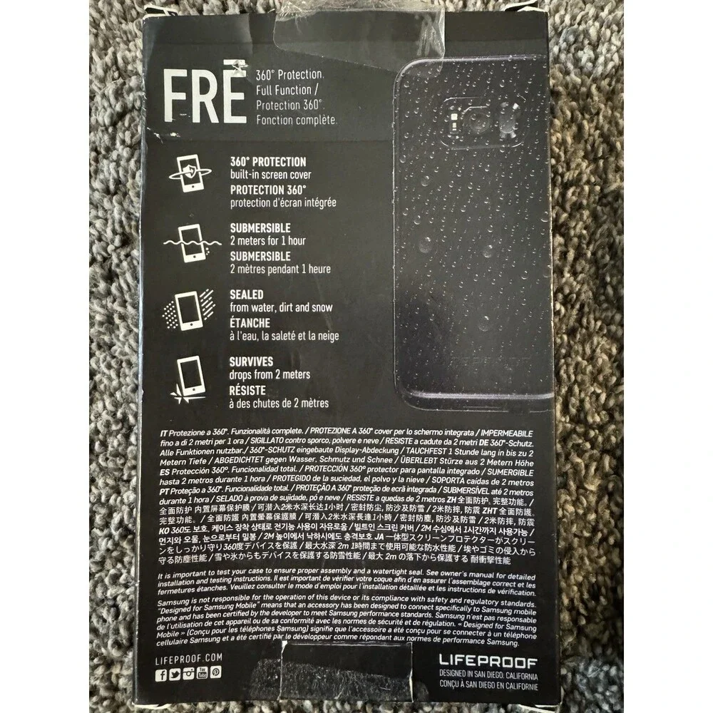 LifeProof FRĒ Waterproof Case for Samsung Galaxy S8 Black/Clear